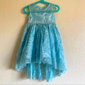 Rare Editions High Low Glitter Tulle Girls Flower Dress 2T